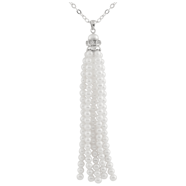 Morningsave Splendid Pearls Tassel Silver Pearl Pendant