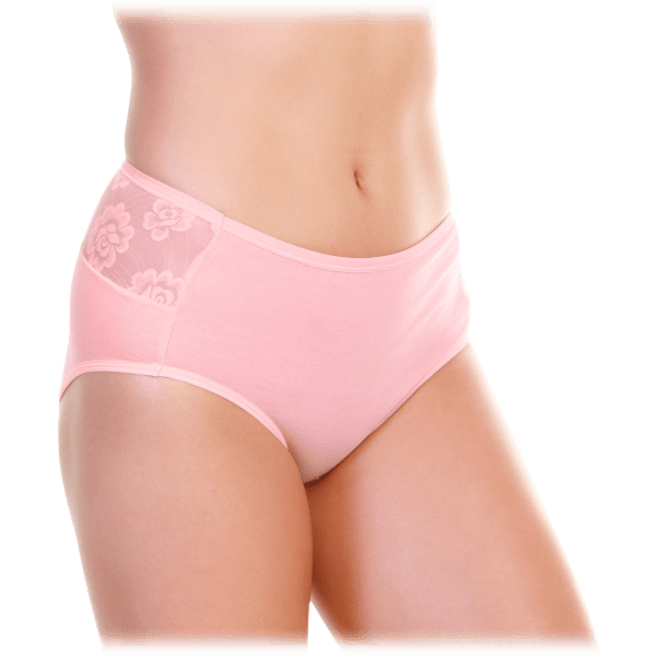 Morningsave 6 Pack Angelina Cotton Hiphugger Panties With Floral Lace Waist Panels 4173