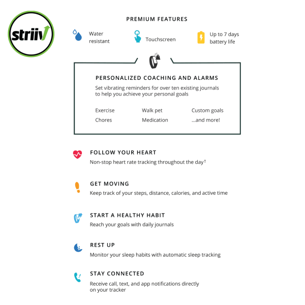 striiv fusion bio 2 smartwatch with continuous heart rate