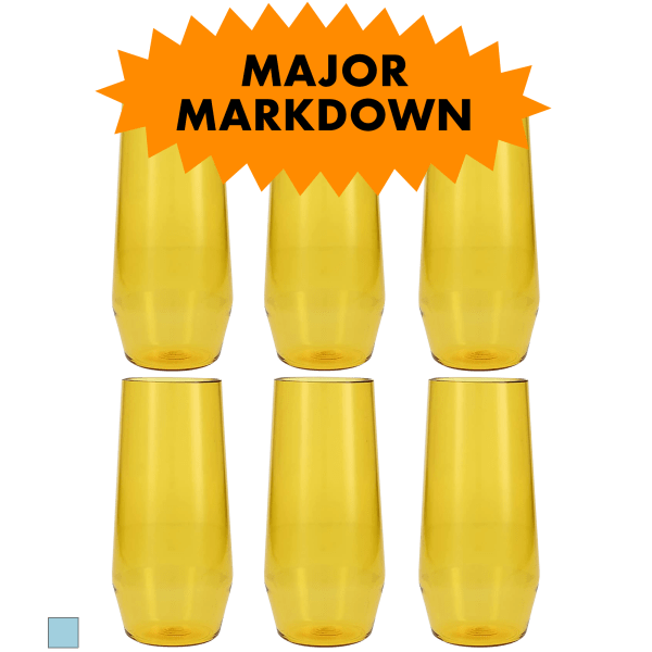 MorningSave 6Pack Fortessa ShatterResistant Iced Tea Glasses