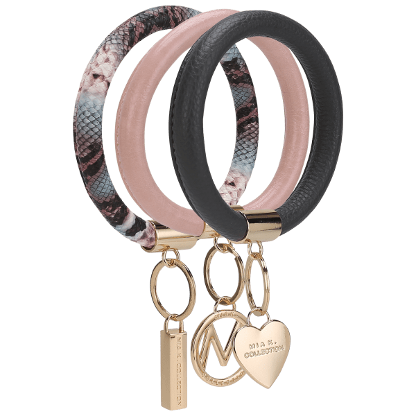 Jasmine Vegan Leather Women Bangle Wristlet Keychain set – VacationGrabs