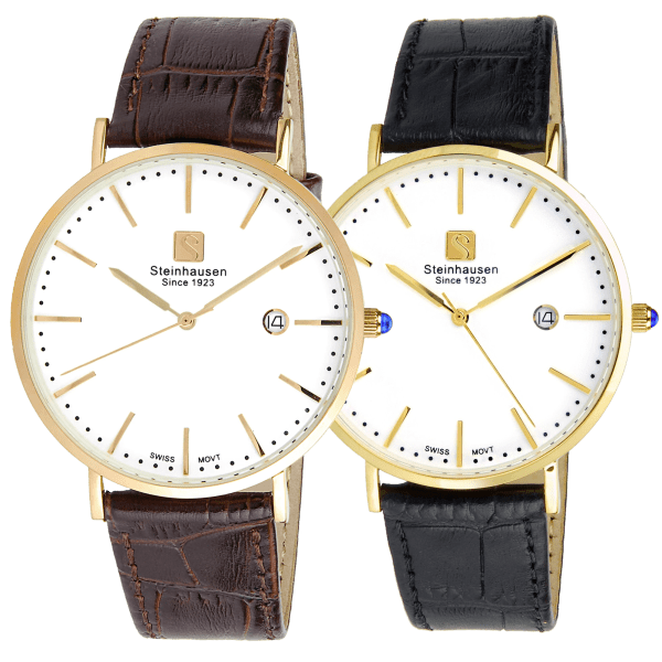 SideDeal Men's "Burgdorf" Swiss Quartz Watch w/Gold Case by Steinhausen