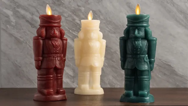 3-Pack: Luminara 8" Flameless Nutcracker Candles