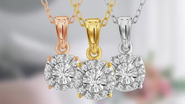 Diamond Muse Round 1/10 Carat TW Genuine Diamond Necklace