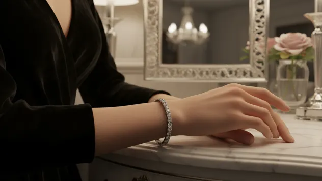 Voss+Agin 6.0 Carat TW Lab-Created White Sapphire Tennis Bracelet