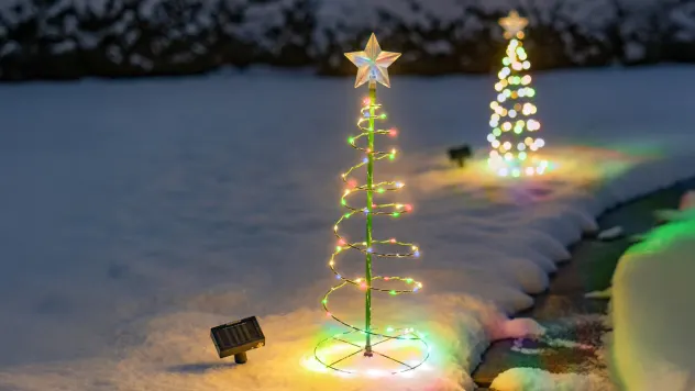 2-Pack: Touch Of ECO Merrylite Solar LED Metal Christmas Tree Stake Light