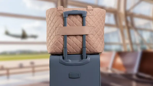 Joan & David Diamond Quilted Parachute Nylon Travel Tote