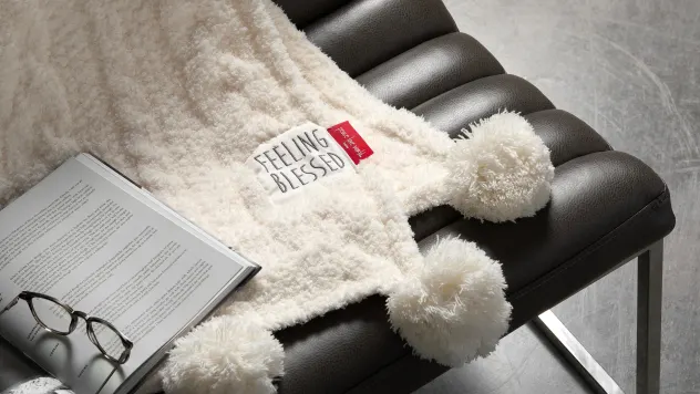 Peace Love World Oversized Cable Knit Throw