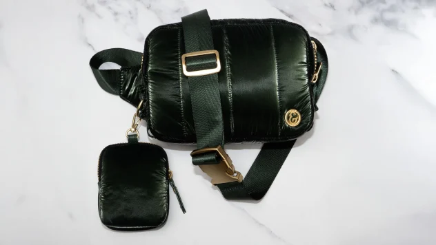 Joan & David Quilted Metallic Sling Bag