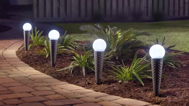 8-Pack: Smart Living Pella Wicker Solar Pathway Lights