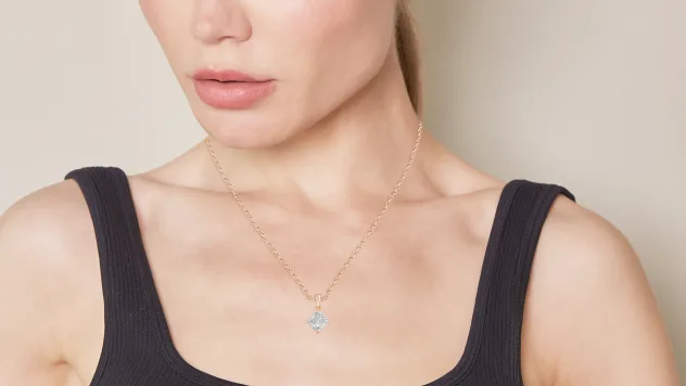 Diamond Muse Square 1/10 Carat TW Genuine Diamond Necklace