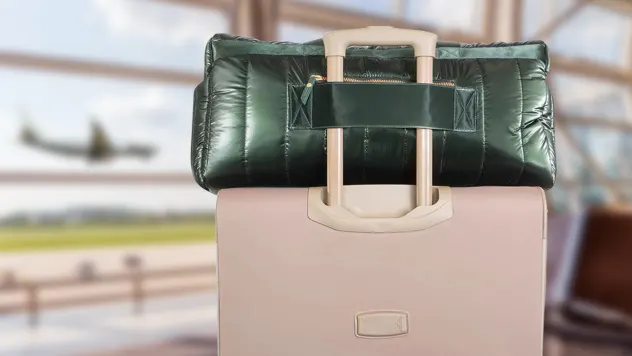 Joan & David 22" Quilted Metallic Duffel Bag