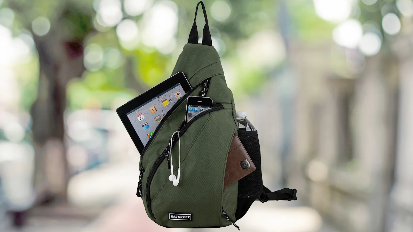 Eastsport Ergo Sling Bag with Water Bottle Pocket
