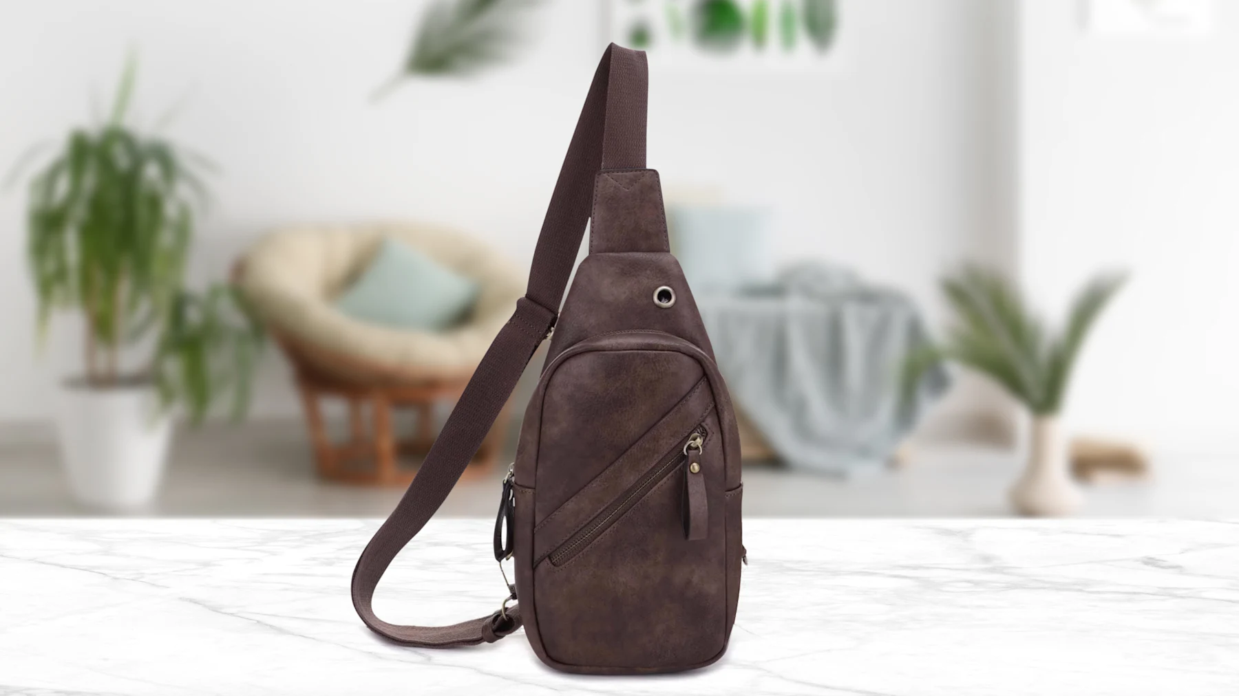 Malibu Skye Lynnelle Sling Bag with Front Zipper Pocket
