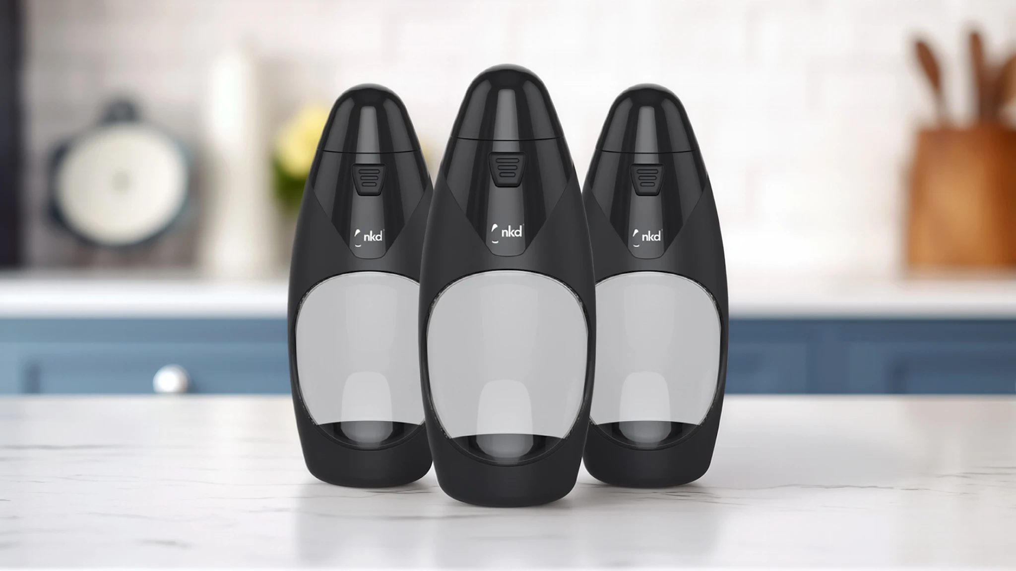 3-Pack: nkd pod+ Water Filter Bottles (585ml / 20oz)