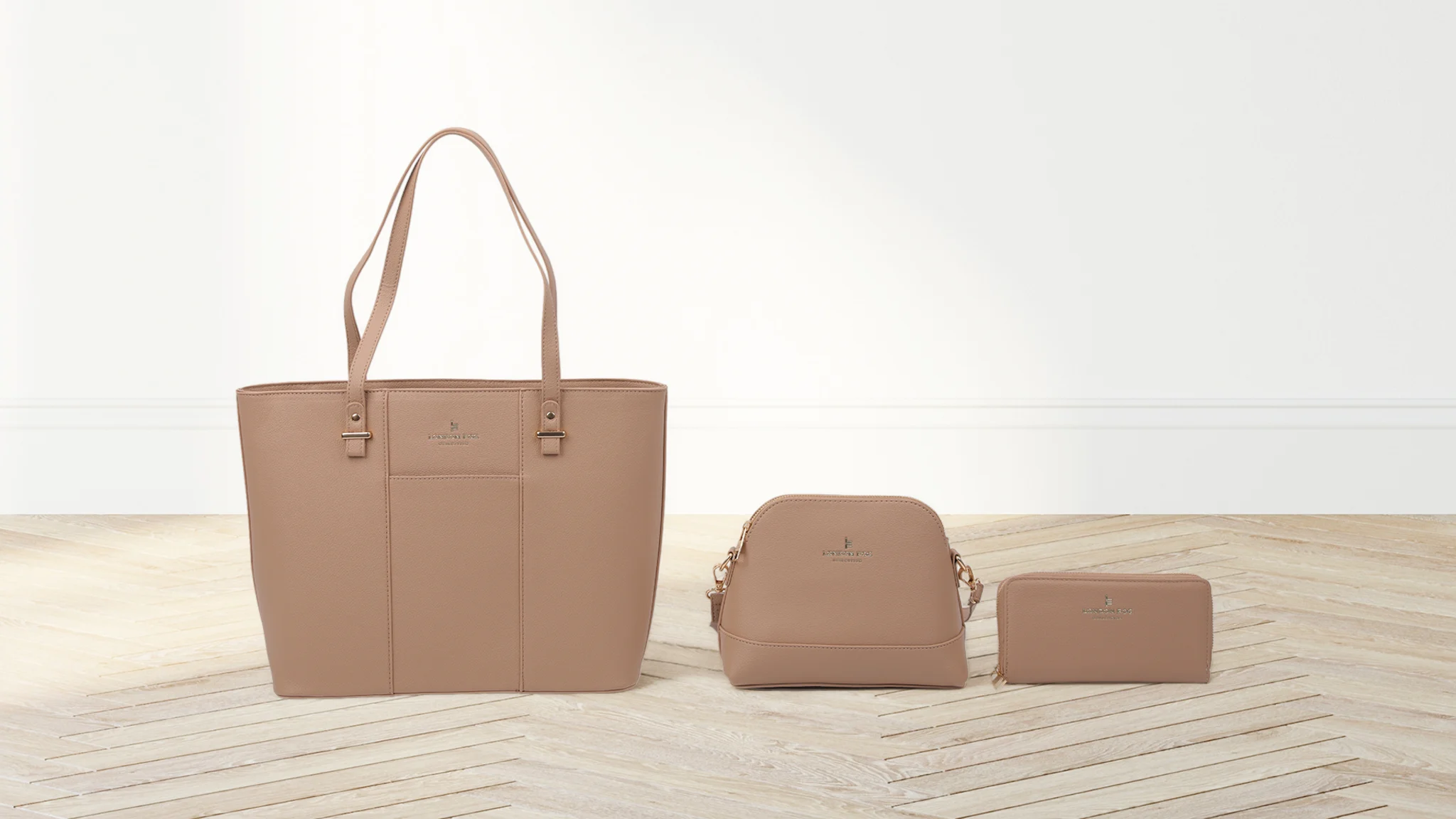 London Fog 3-Piece Vegan Leather Tote Set
