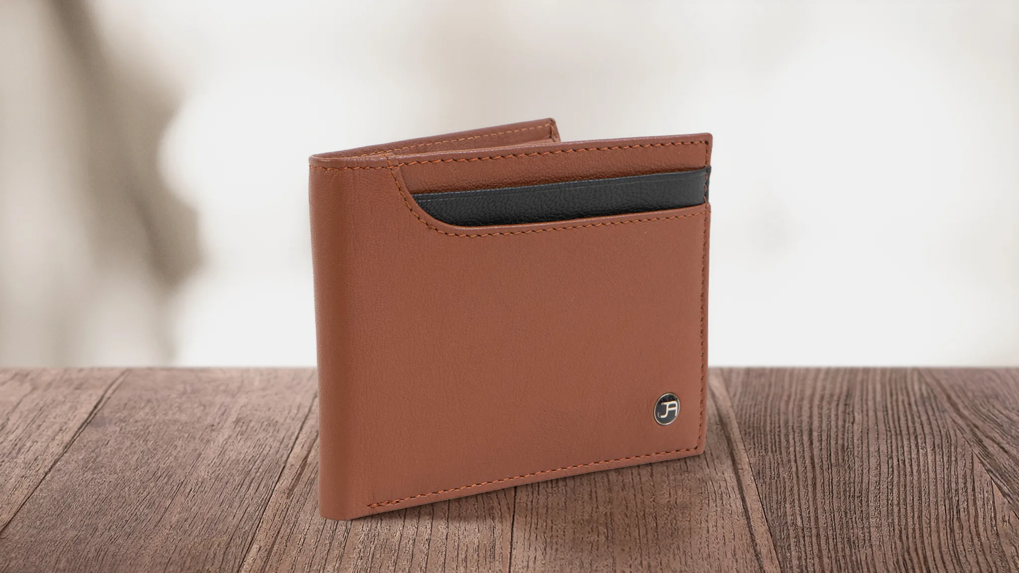 Jack Abrahams Goat Nappa Leather Bi-Fold Top Front Wallet