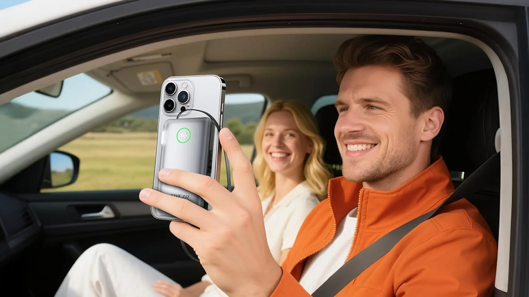 JOYFAR 10,000mAh GaN 35W Power Bank with Wall Plug & Retractable USB-C Cable