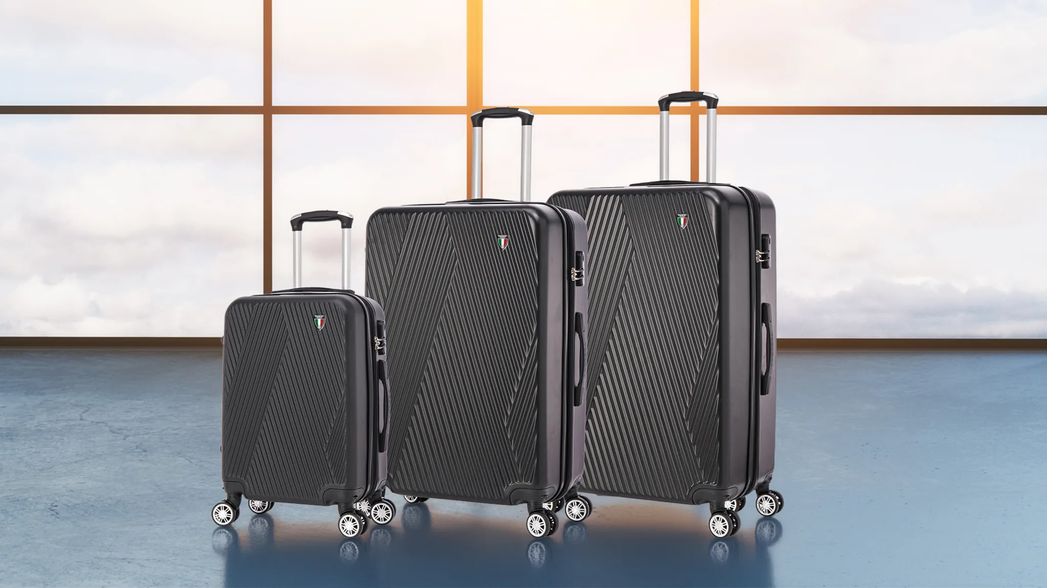 TUCCI Italy Colpi 3-Piece Hardside Luggage Set