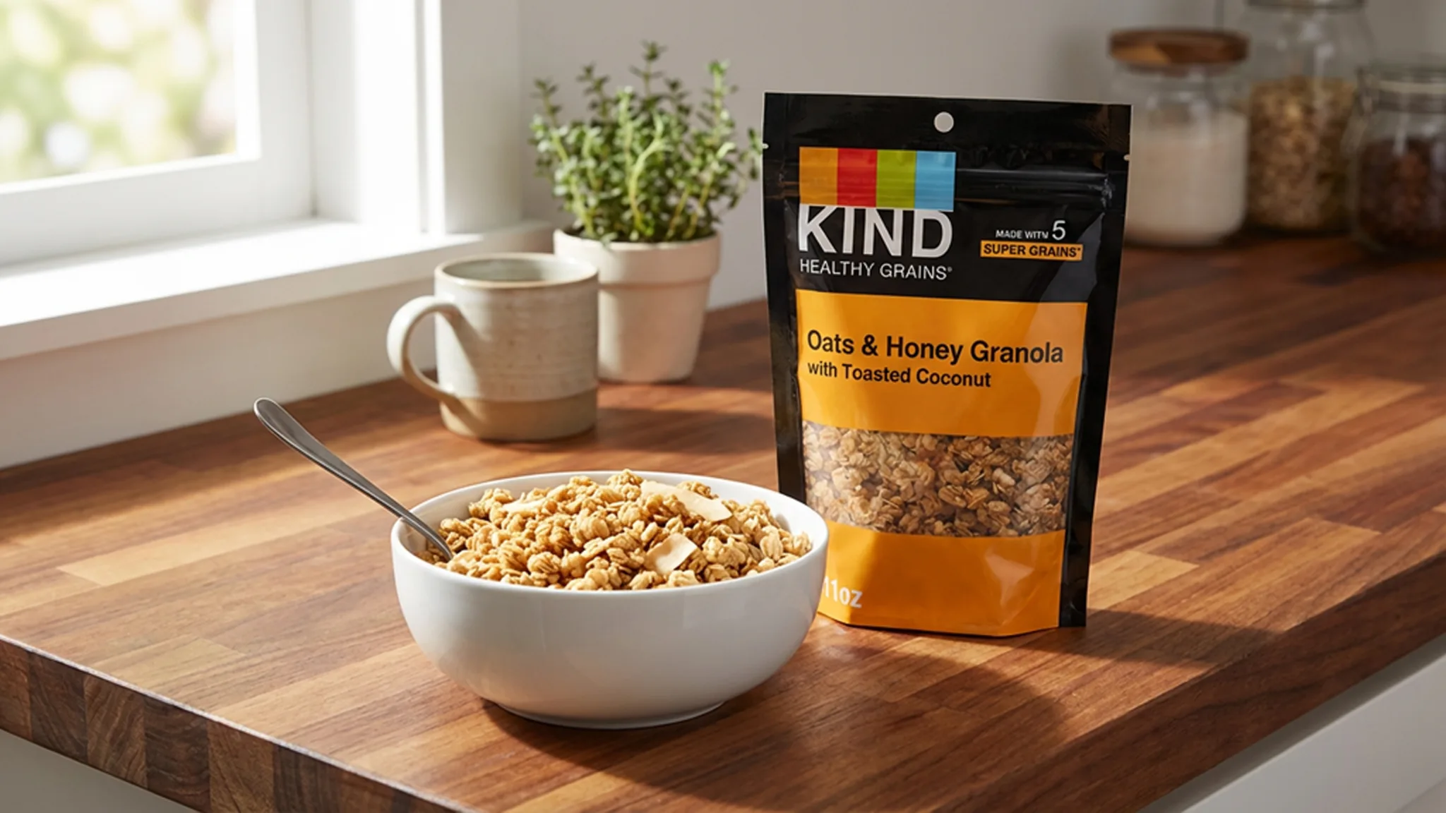 5-Pack: KIND Healthy Grains Oats & Honey Granola with Toasted Coconut (11oz Bag)