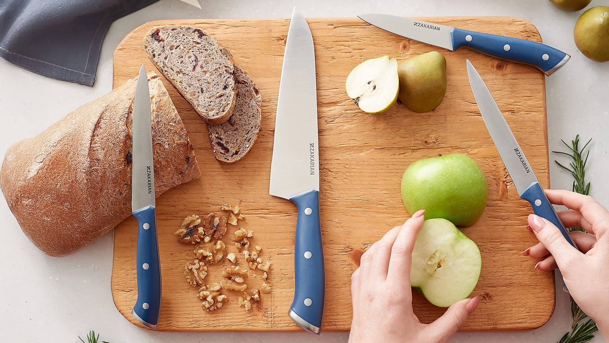 Zakarian by Dash 4-Piece Full Tang Knife Set with Sharpener