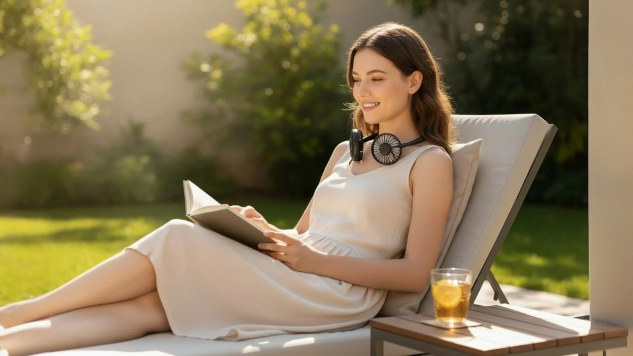 2-Pack: Hands Free Portable Neck Fans with LED Lights