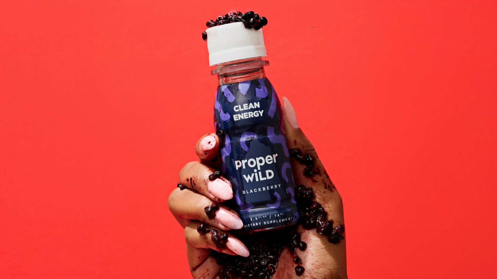 72-Pack: Proper Wild Clean Energy Shots (Blackberry)