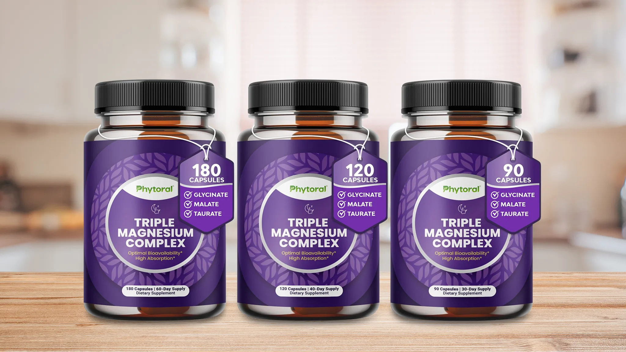 Phytoral Triple Magnesium Complex with Taurate Glycinate and Malate (360-Count)