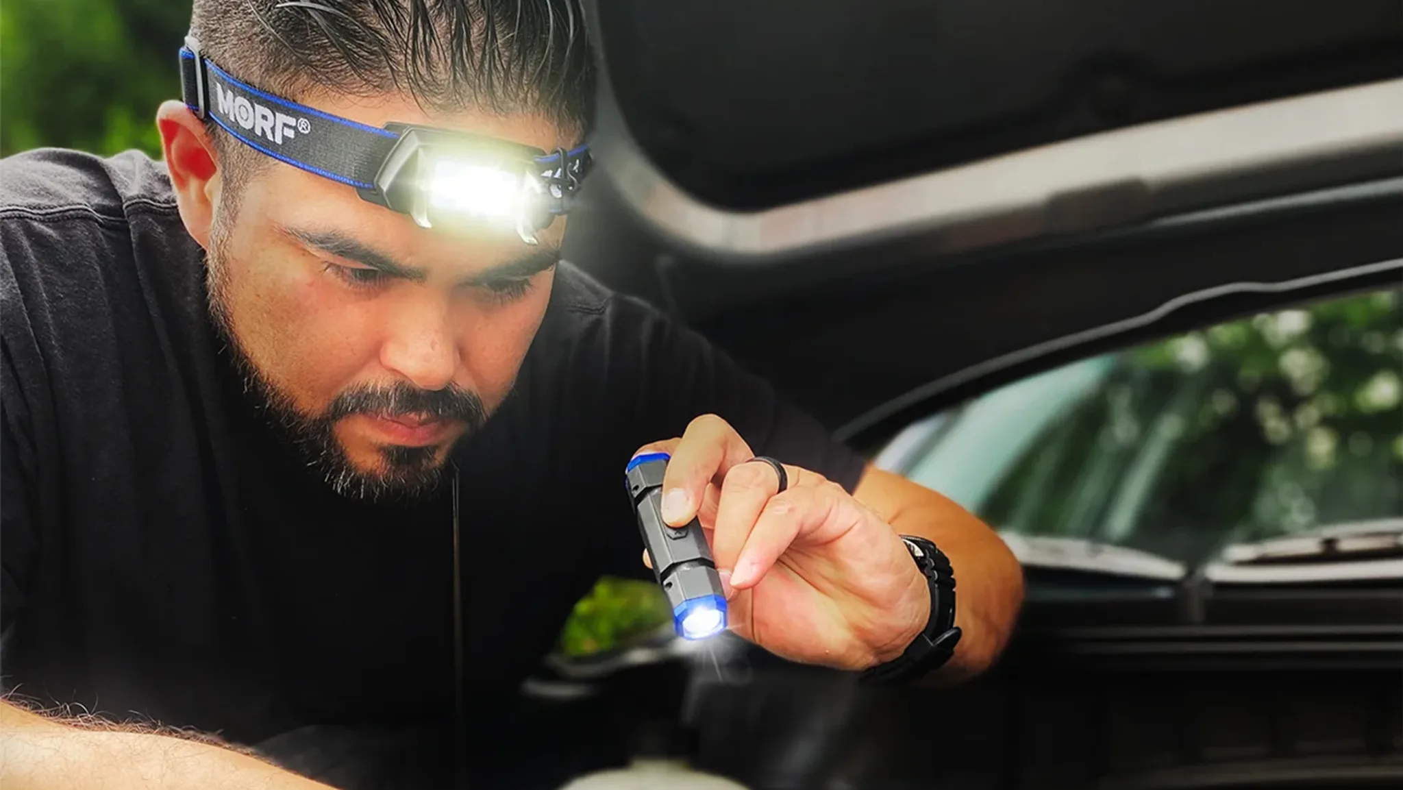Morf 2 In 1 Headlamp with Detachable Light 500 Lumens 5AAA Batteries Included