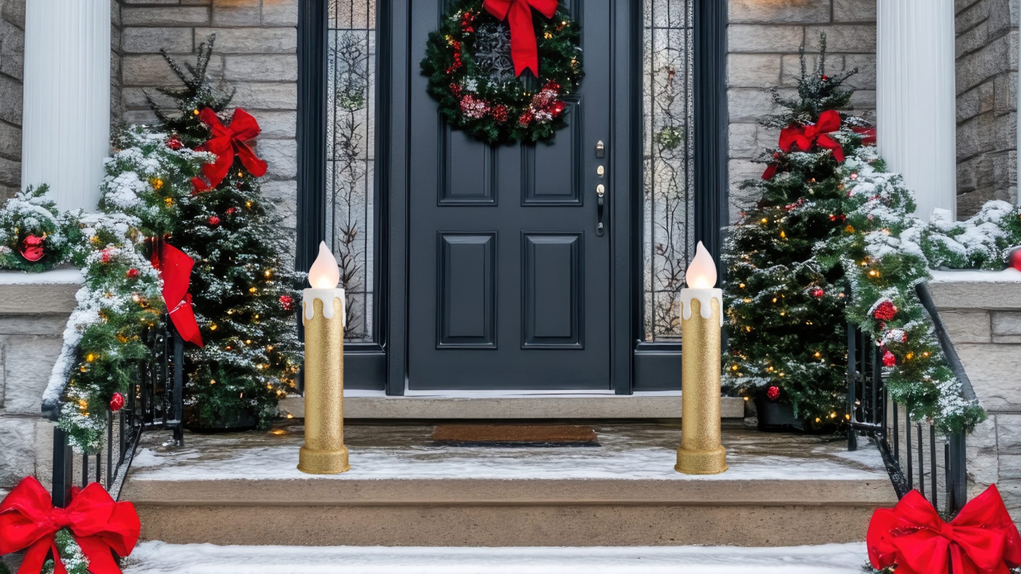 2-Pack: Mr. Christmas Indoor/Outdoor 2-Foot Blow Mold Candles