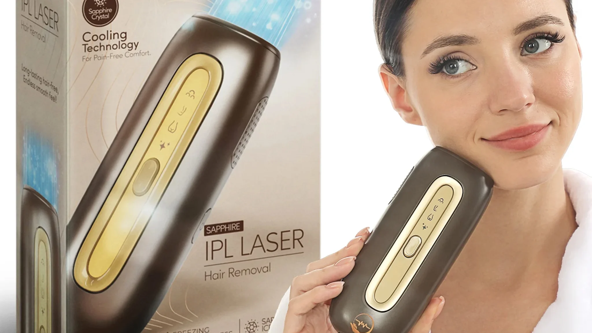 AllSett Health Sapphire Ice Cooling IPL Laser Hair Removal Device