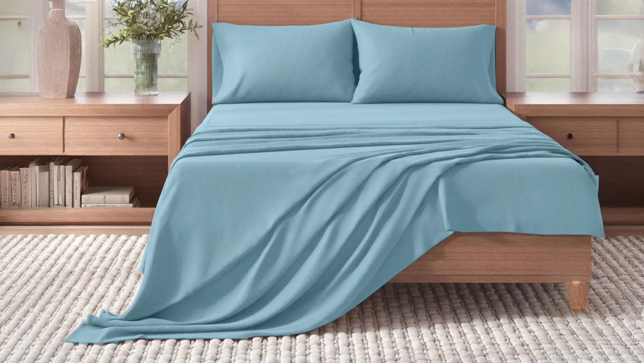 Bibb Home Ultra-Soft 4-Piece 100% Cotton Flannel Sheet Set