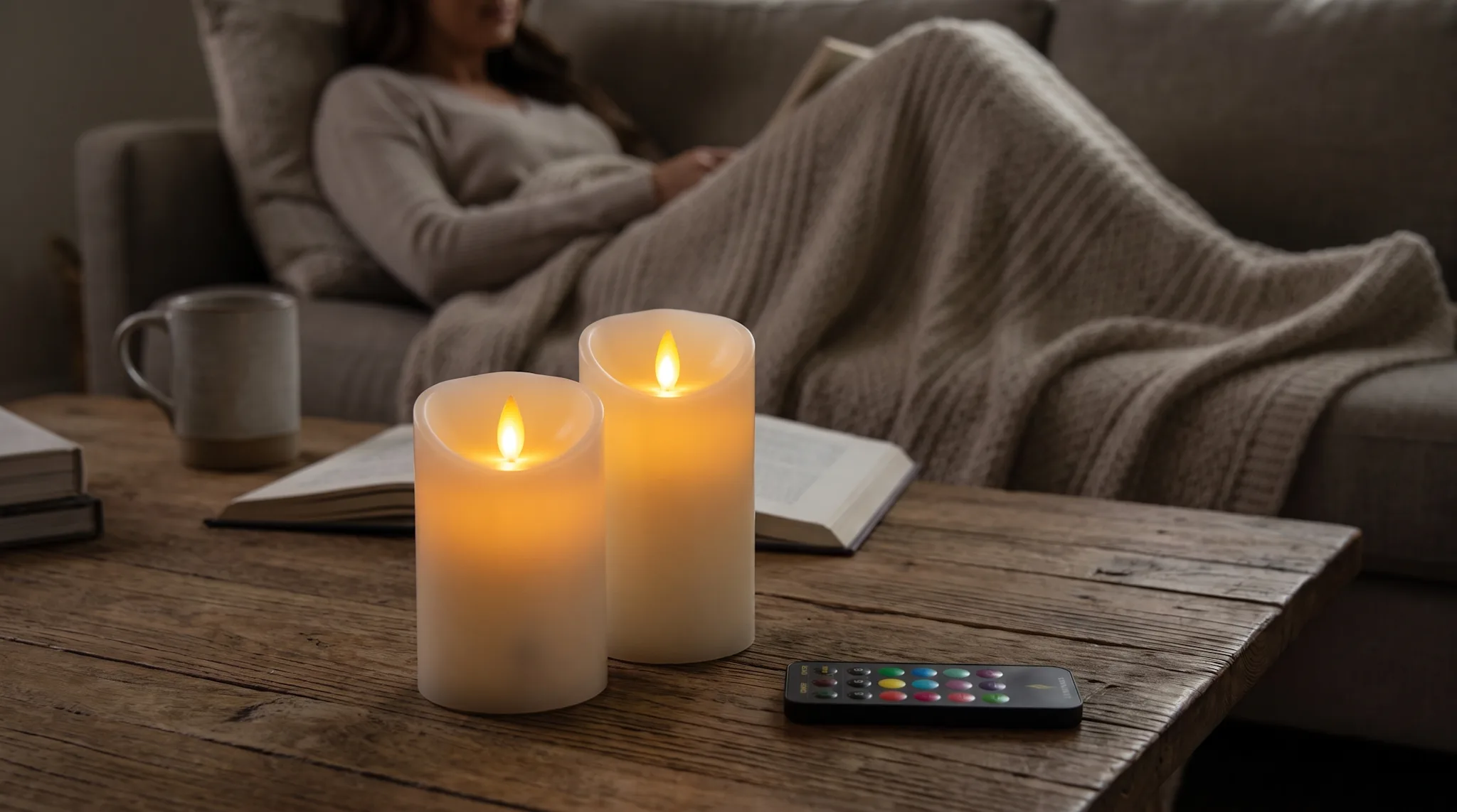 2-Pack: Luminara Flameless 4" Color Changing Wax Pillars