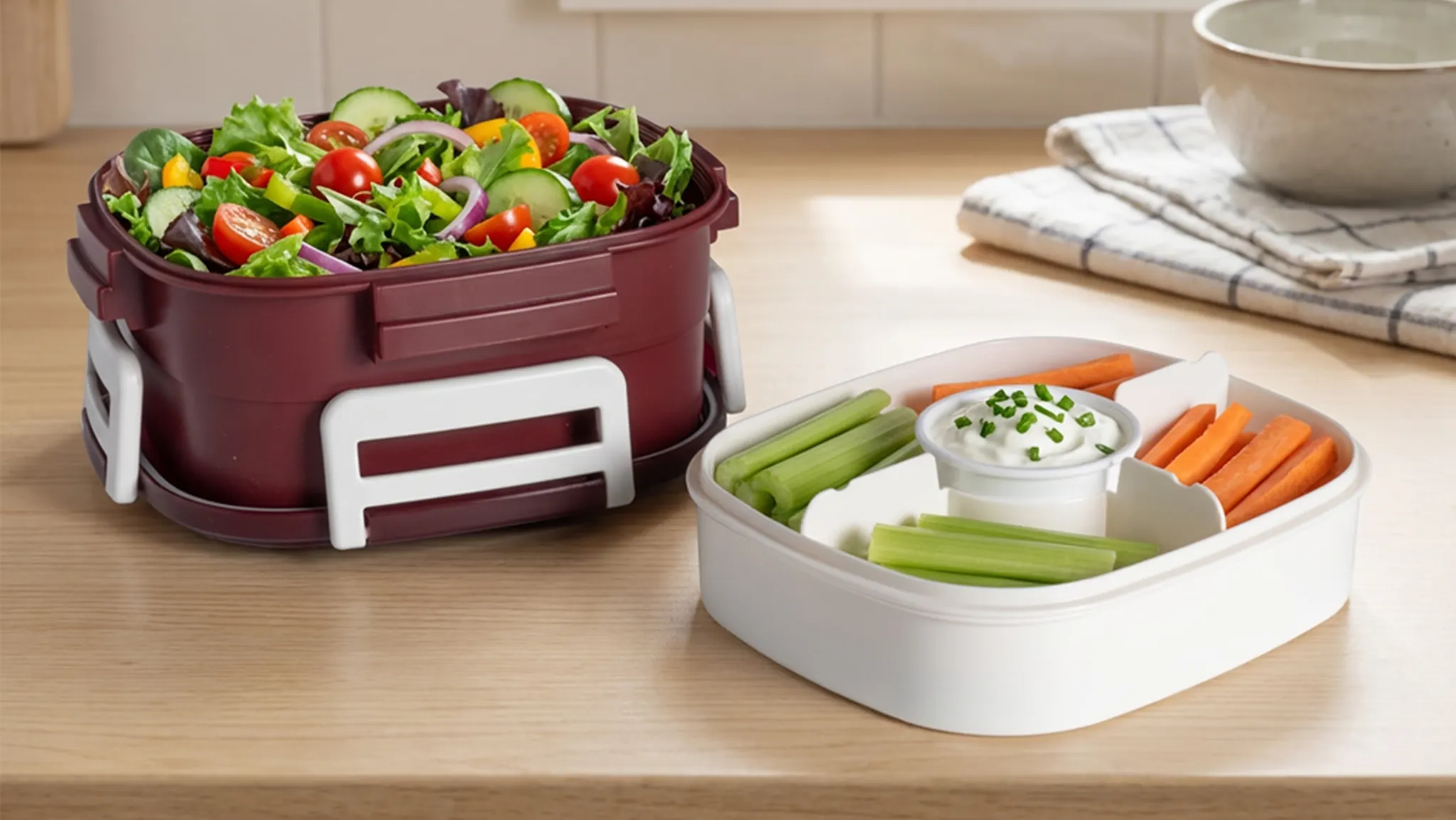 4-Pack: Bento Box 44oz To-Go Containers with Ice Packs