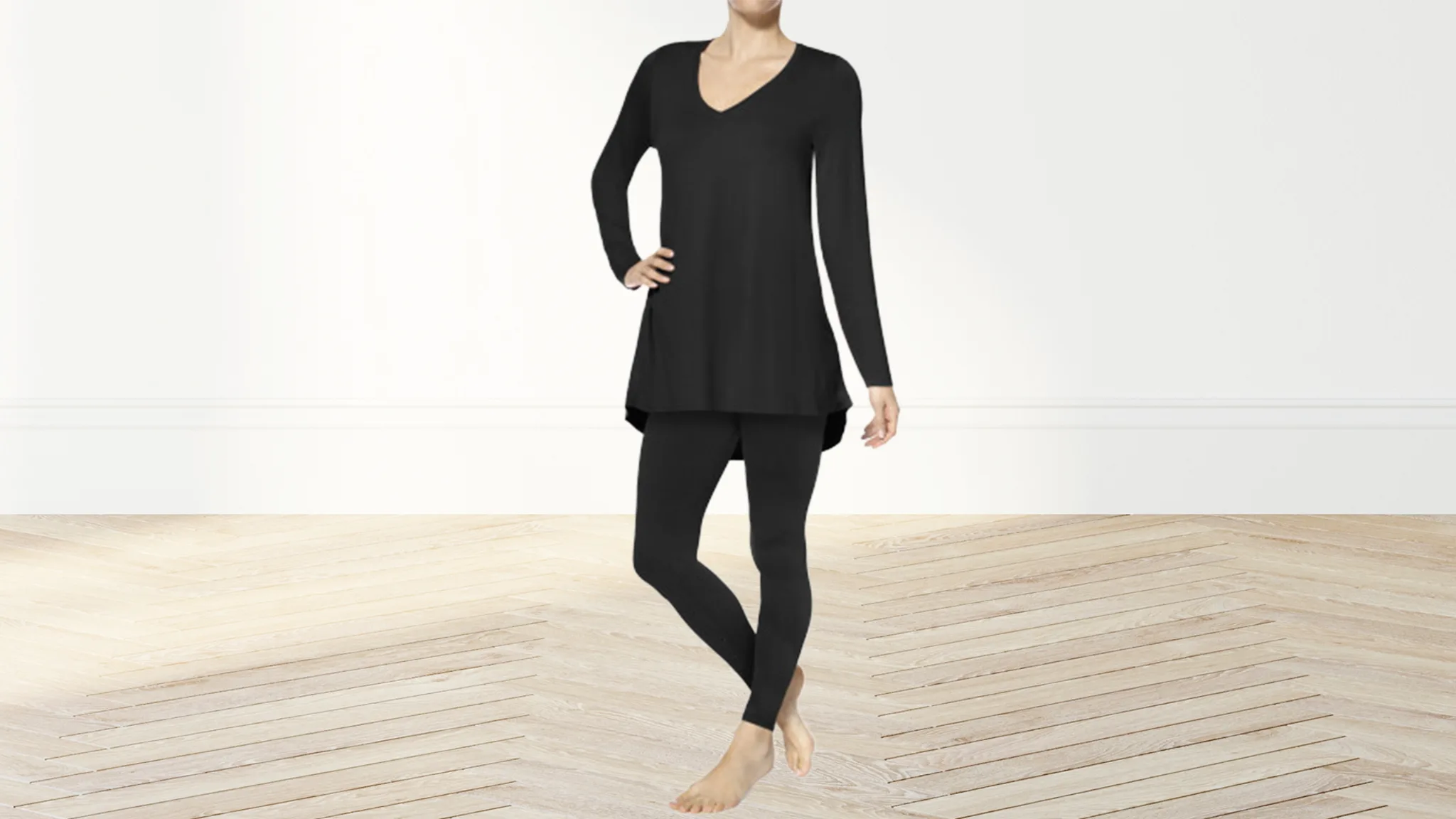 4-Pack: HUE Long Sleeve Legging Tee