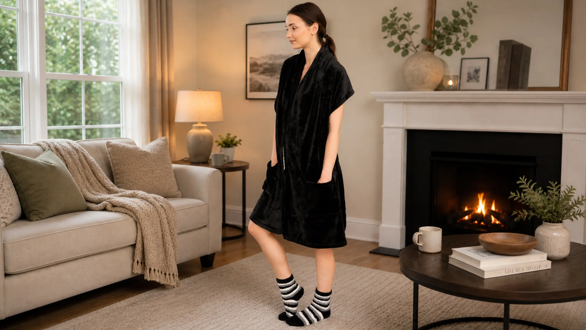 Chic Home Snuggle Wearable Blanket and Sock Set