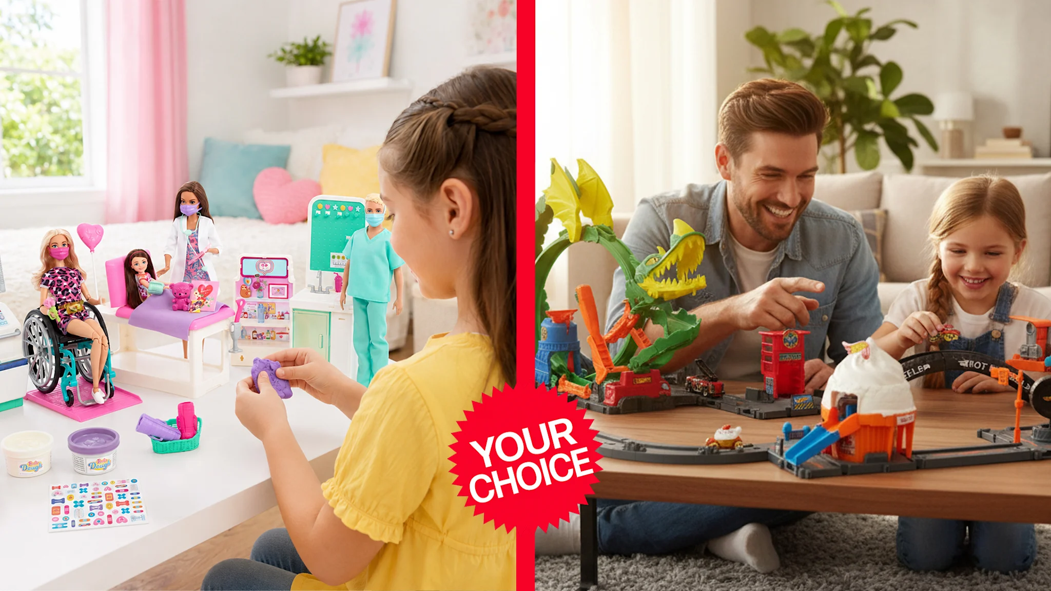 Your-Choice: Hot Wheels or Barbie Bundle Playsets