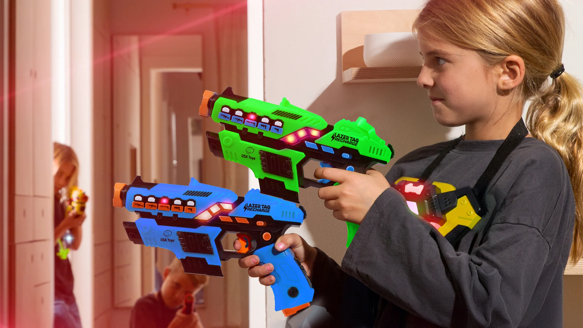 2 or 4-Pack: USA Toyz Rechargeable Laser Tag Game
