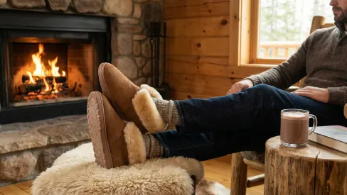 The Australian Sheepskin Indoor/Outdoor Booties (Men's)