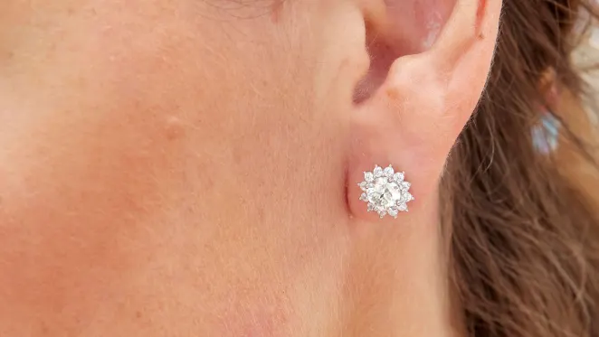 The Brilliant Halo Moissanite Stud Earrings