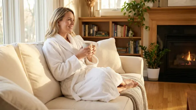 The Hammacher Schlemmer Genuine Turkish Cotton Luxury Bathrobe (White)