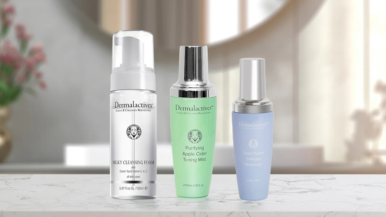 Dermalactives Glow Basics Foam, Toning Mist & Moisturizer Set