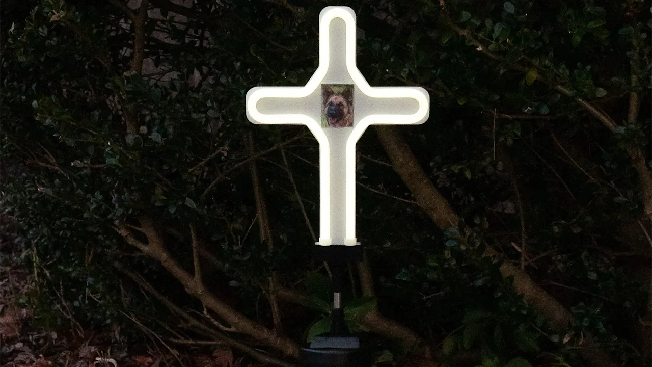 Touch Of ECO Solar LED Cross Garden Memorial Stake Light