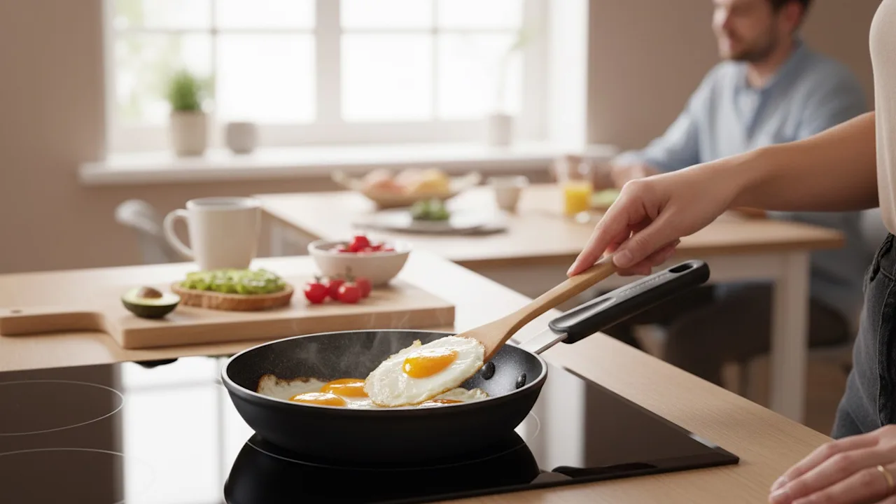 MasterPan Ceramic Nonstick 8" Frypan & Skillet with Chef's Handle