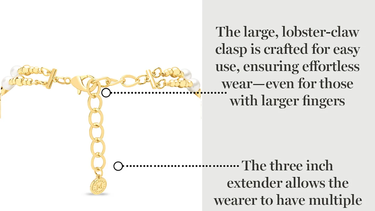 Martha Stewart Two Strand Pearl and Gold Ball Necklace 20"