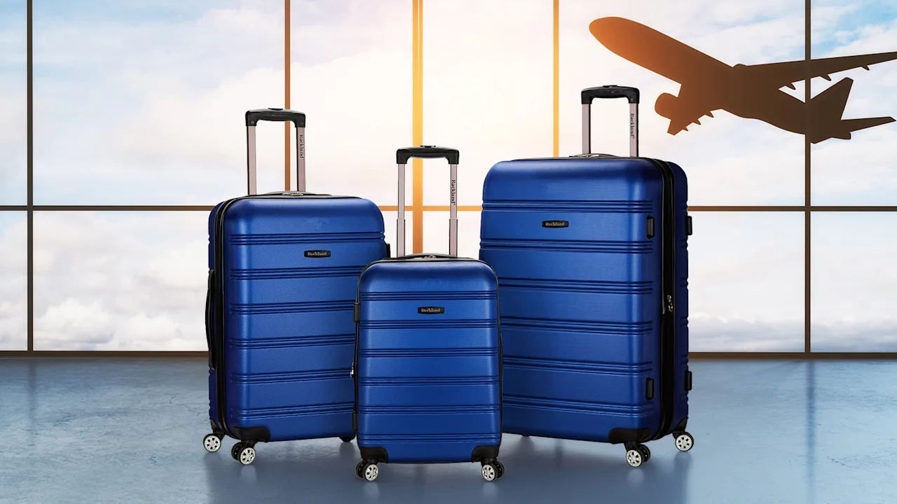 Rockland Melbourne 3-Piece Hardside Expandable Luggage Set (Blue, 20", 24", 28")