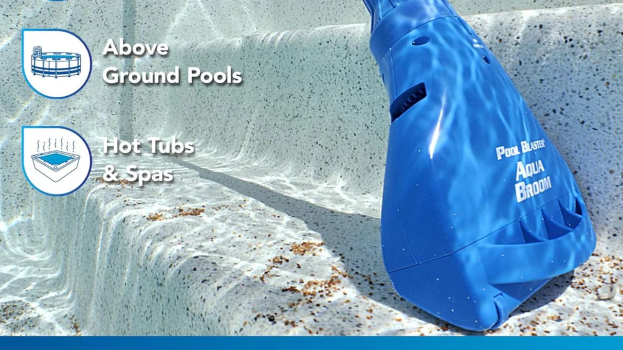 Pool Blaster Aqua Broom XL Ultra Cordless Pool & Spa Vacuum with Pole Set