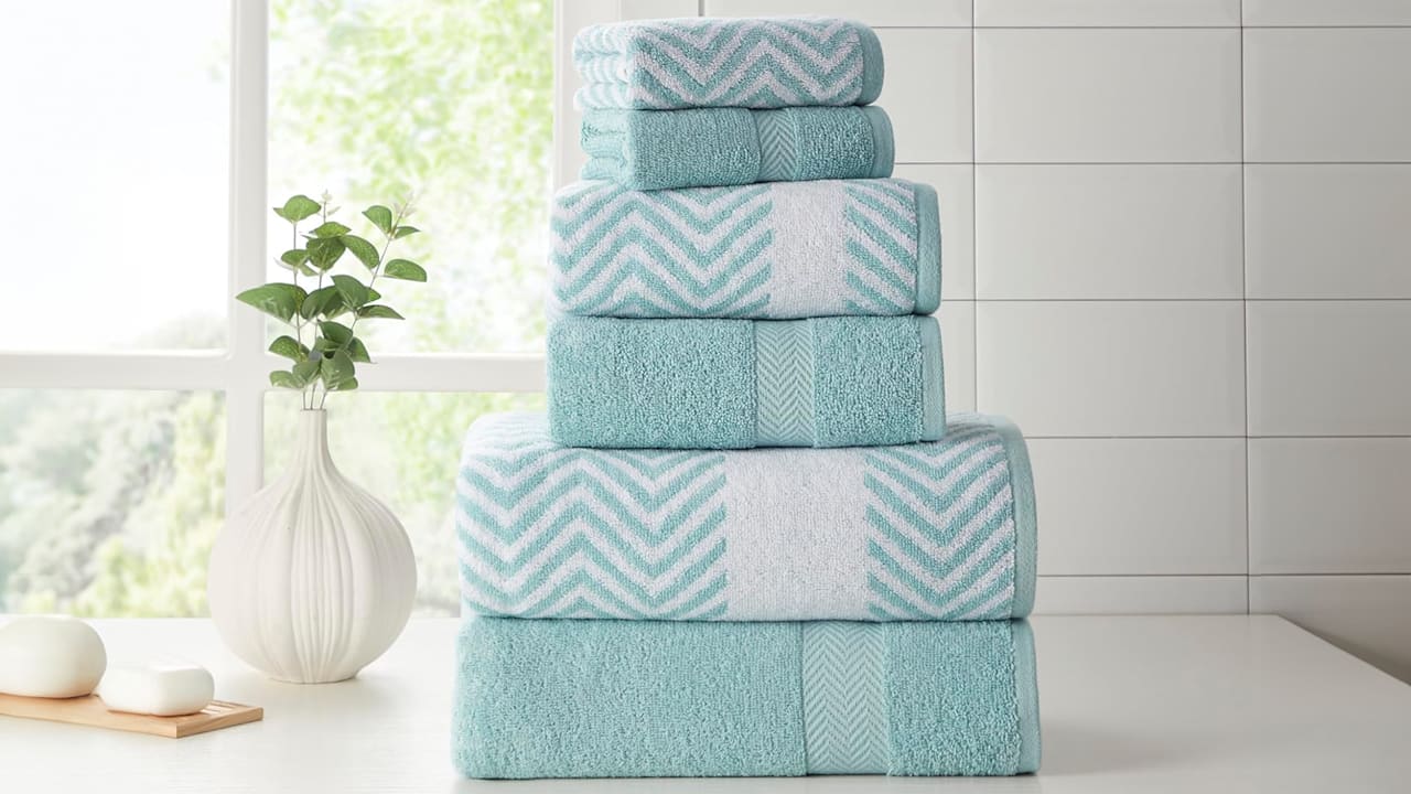 Kathy Ireland 6-Piece Chevron Jacquard Letsdry Towel Set