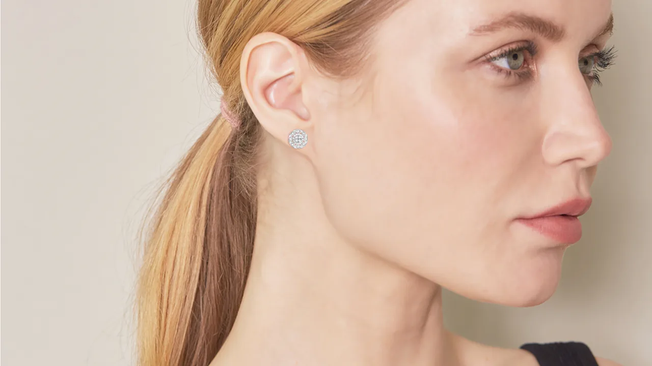 Unique Design 1/10 Carat TW Lab Grown Diamond Floral Earrings