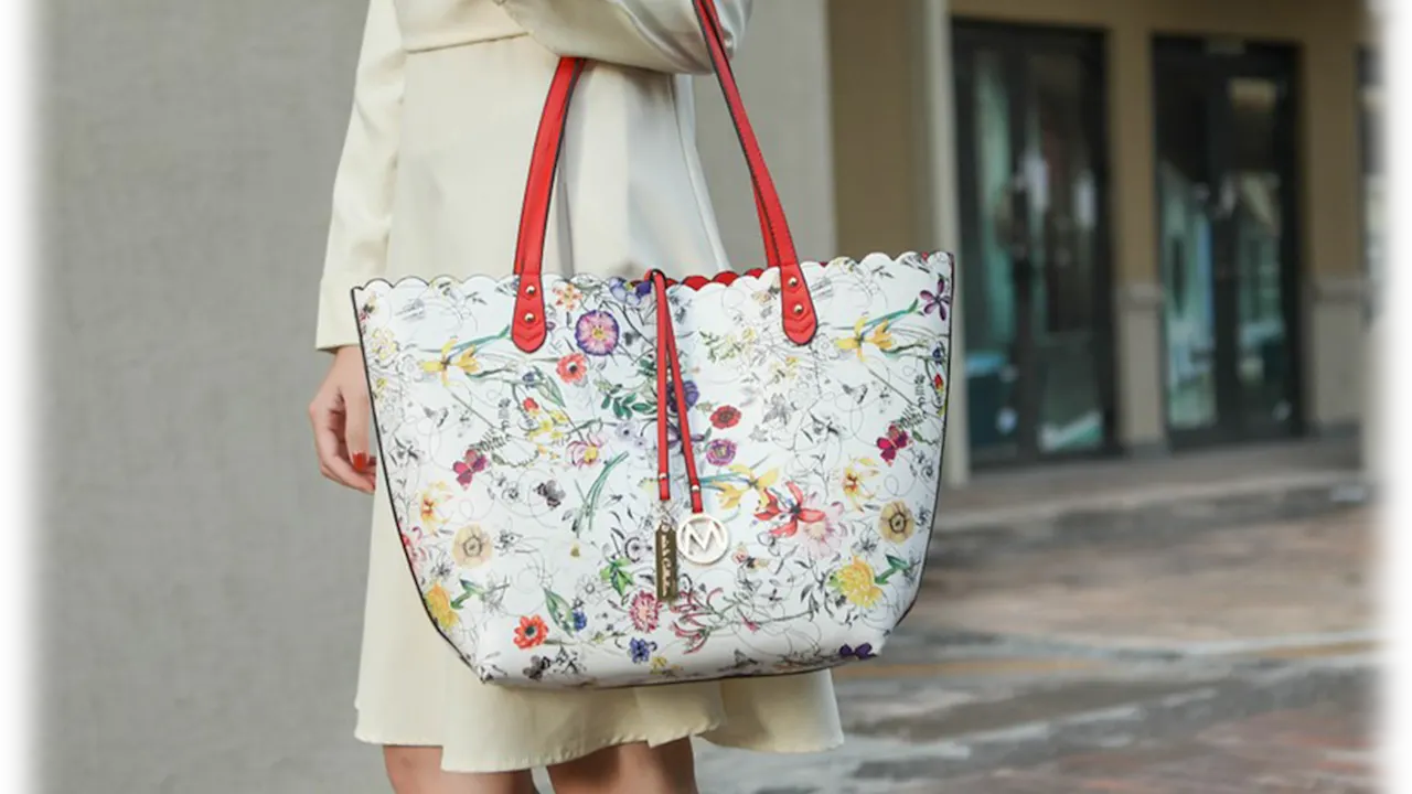 MKF Collection Danielle Reversible Shopper Tote Bag & Pouch Set by Mia K
